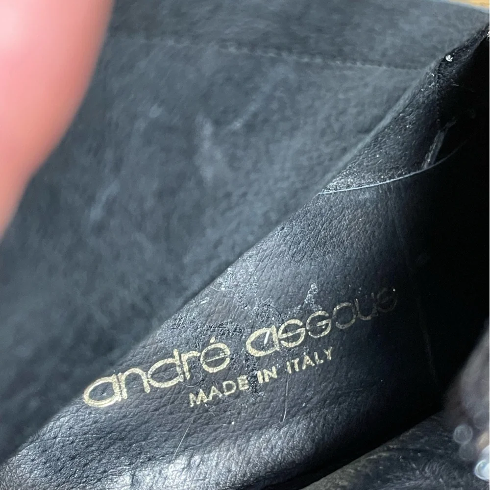 Andre Assous Made in Italy Patent Leather Booties Size 8